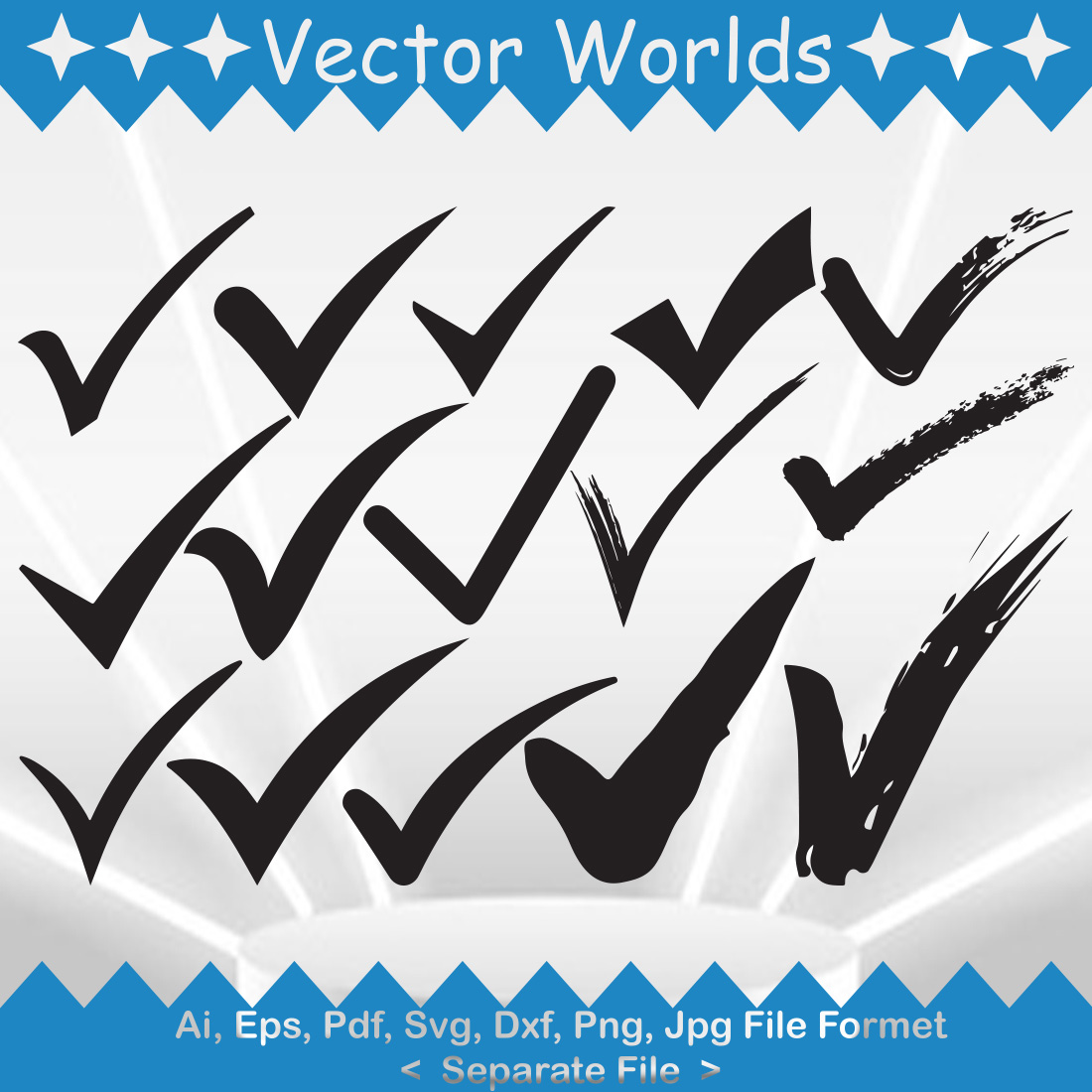 Collection of beautiful check mark vector images.