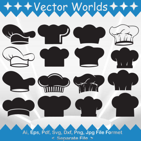 A selection of amazing vector images of chef hats.