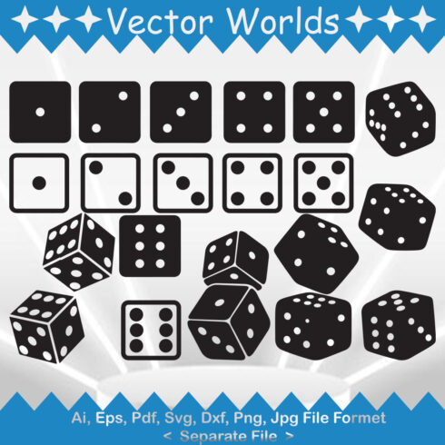 A pack of enchanting images of silhouettes of dice