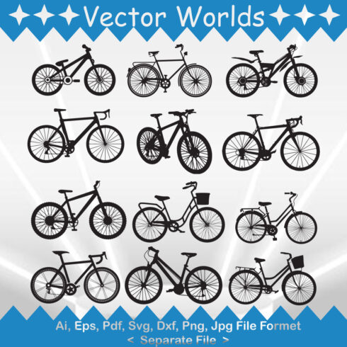 A collection of adorable bicycle silhouette images