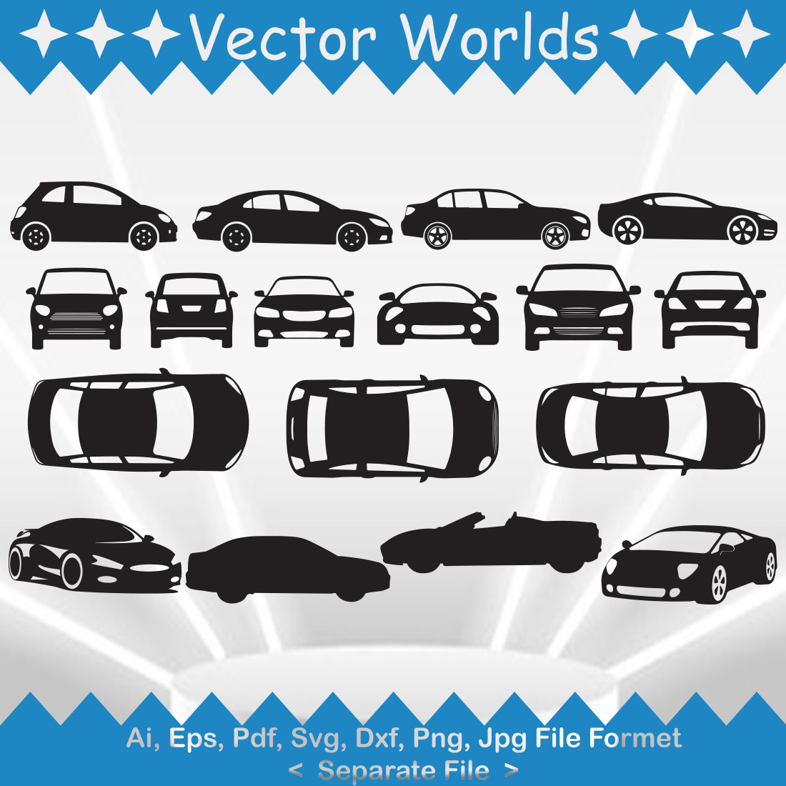 Pack of amazing car vector images.