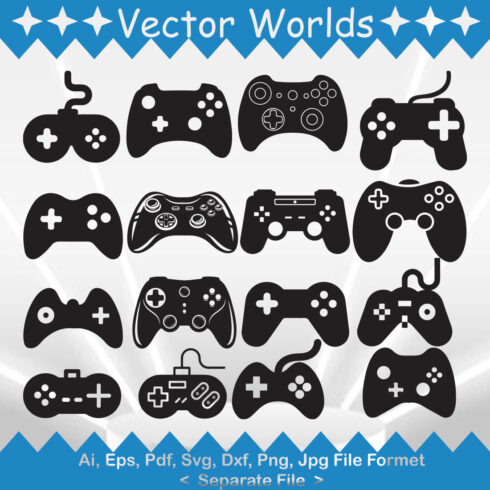 A pack of wonderful images of game controller silhouettes