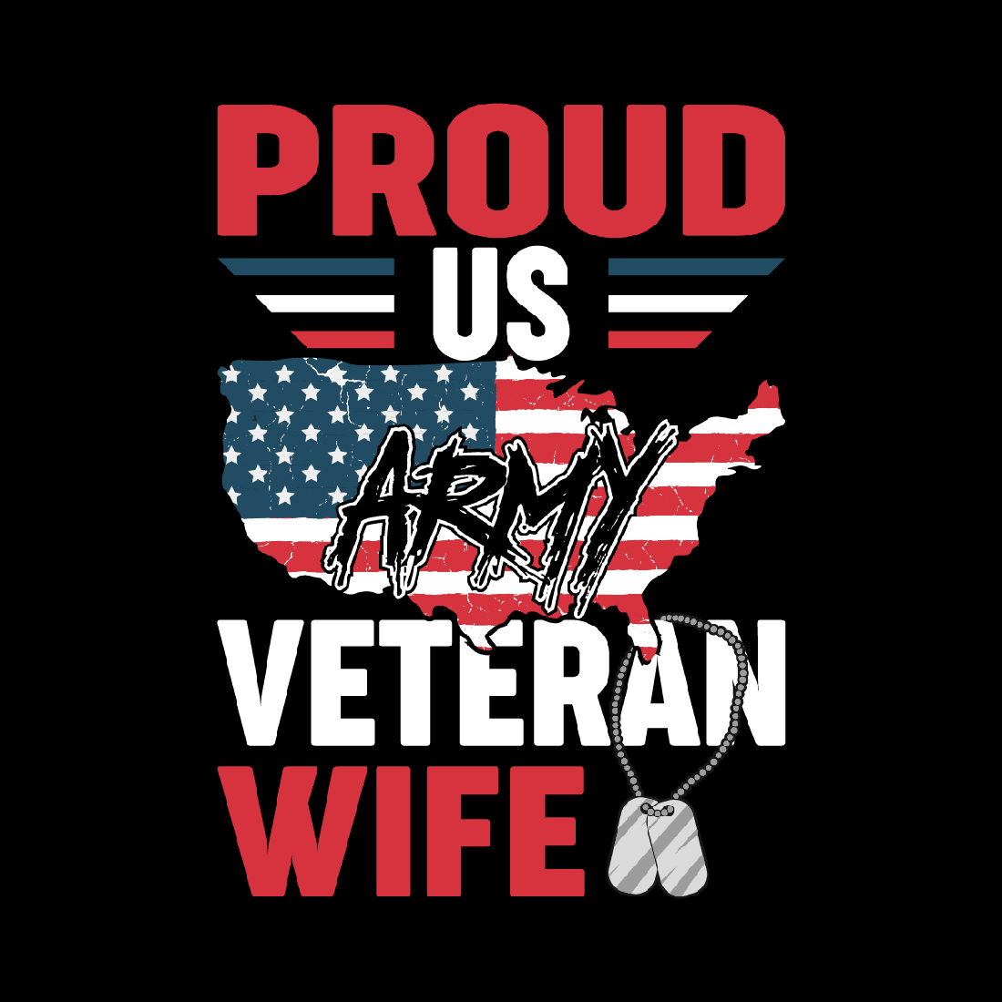 Proud US Army Veteran Wife T-shirt Design cover image.
