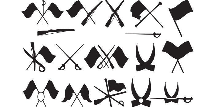 A selection of irresistible vector image silhouettes color guard symbols