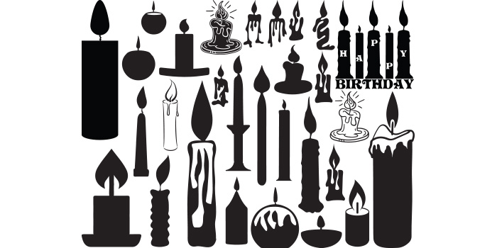 Set of charming vector images of candles.