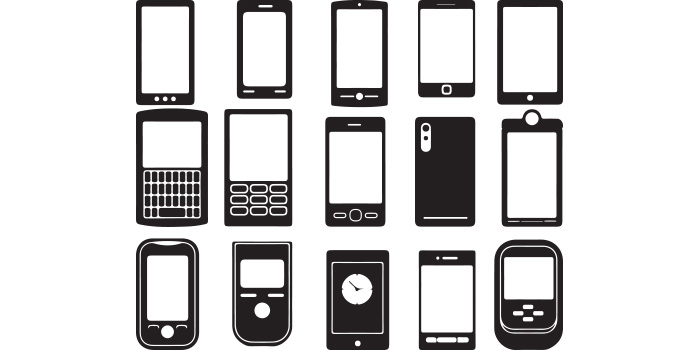 A selection of amazing vector images of a cell phone.