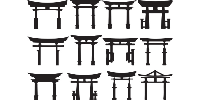 Collection of amazing vector image of chinese gate.
