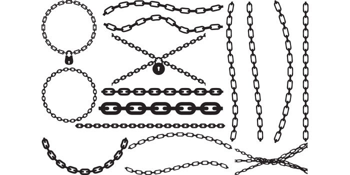 Set of charming vector image chains.