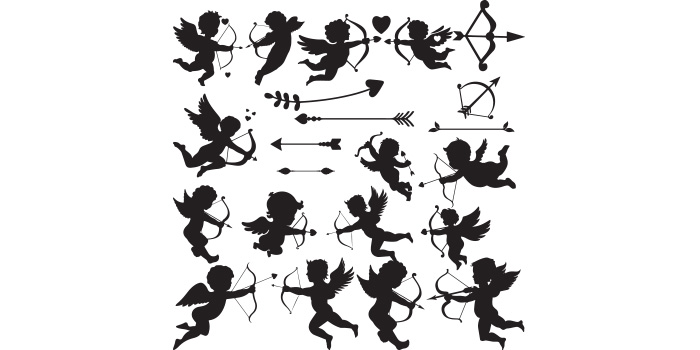 Collection of beautiful images of cupid silhouettes