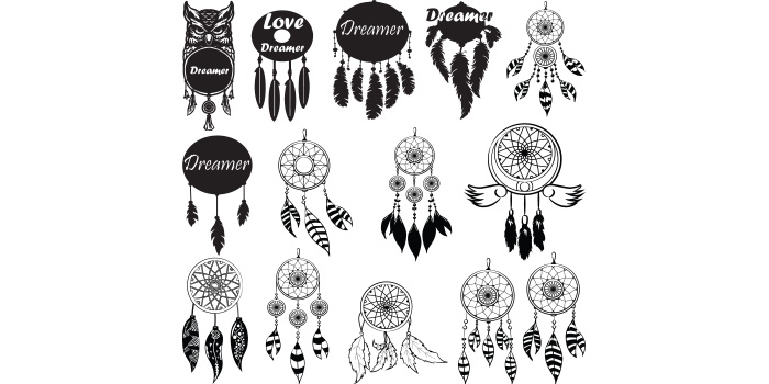Pack of wonderful images of Dream Catcher silhouettes