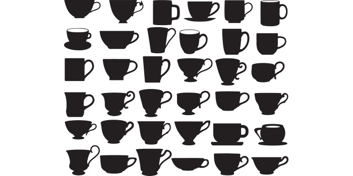 Collection of beautiful images of cups silhouettes