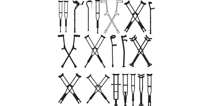 Collection of beautiful images of crutches silhouettes