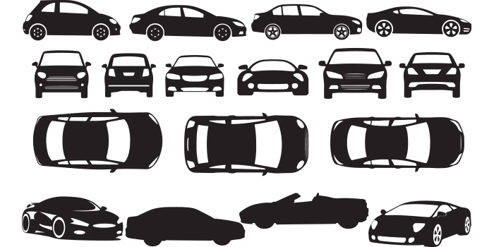 Set of adorable car vector images.