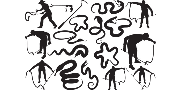 Black and white drawing of a number of people.