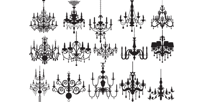 A selection of amazing vector images of chandeliers.