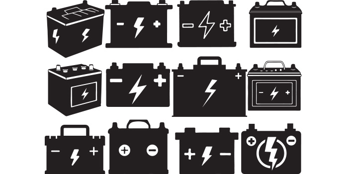 Set of adorable car battery vector images.