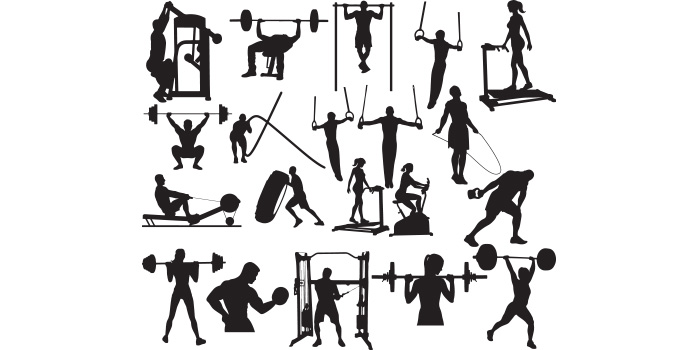 Collection of beautiful silhouette images of people doing crossfit