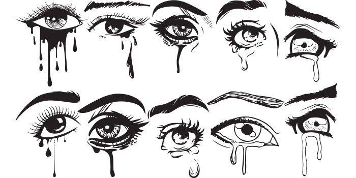 Collection of beautiful crying eye images