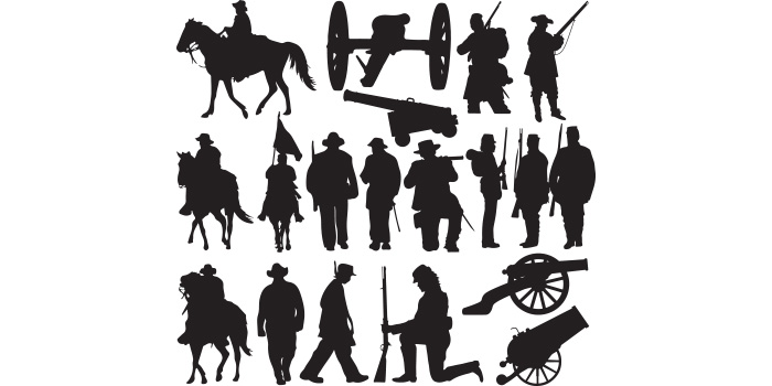 Collection of amazing vector images on the theme of the civil war.