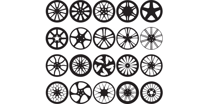 A selection of amazing vector images of car wheels.