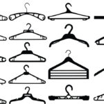 Cloth hangers, hanger svg, hanger icons, clothes rack clip arts set Vector  Digital File svg, eps, dxf, ai, png