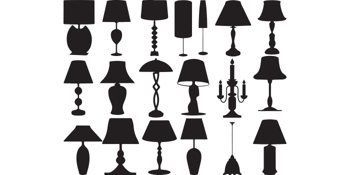 Bundle of exquisite images of desk lamps silhouettes