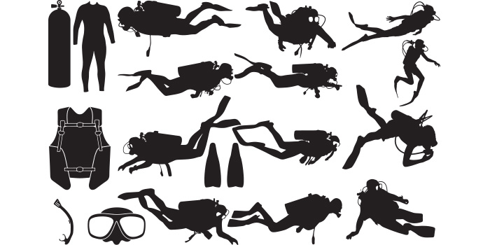 A selection of adorable diver silhouette images