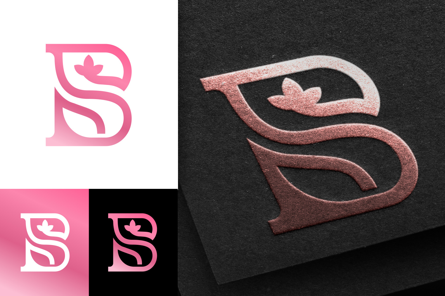 B S Letter Botanic Luxury Logo preview image.