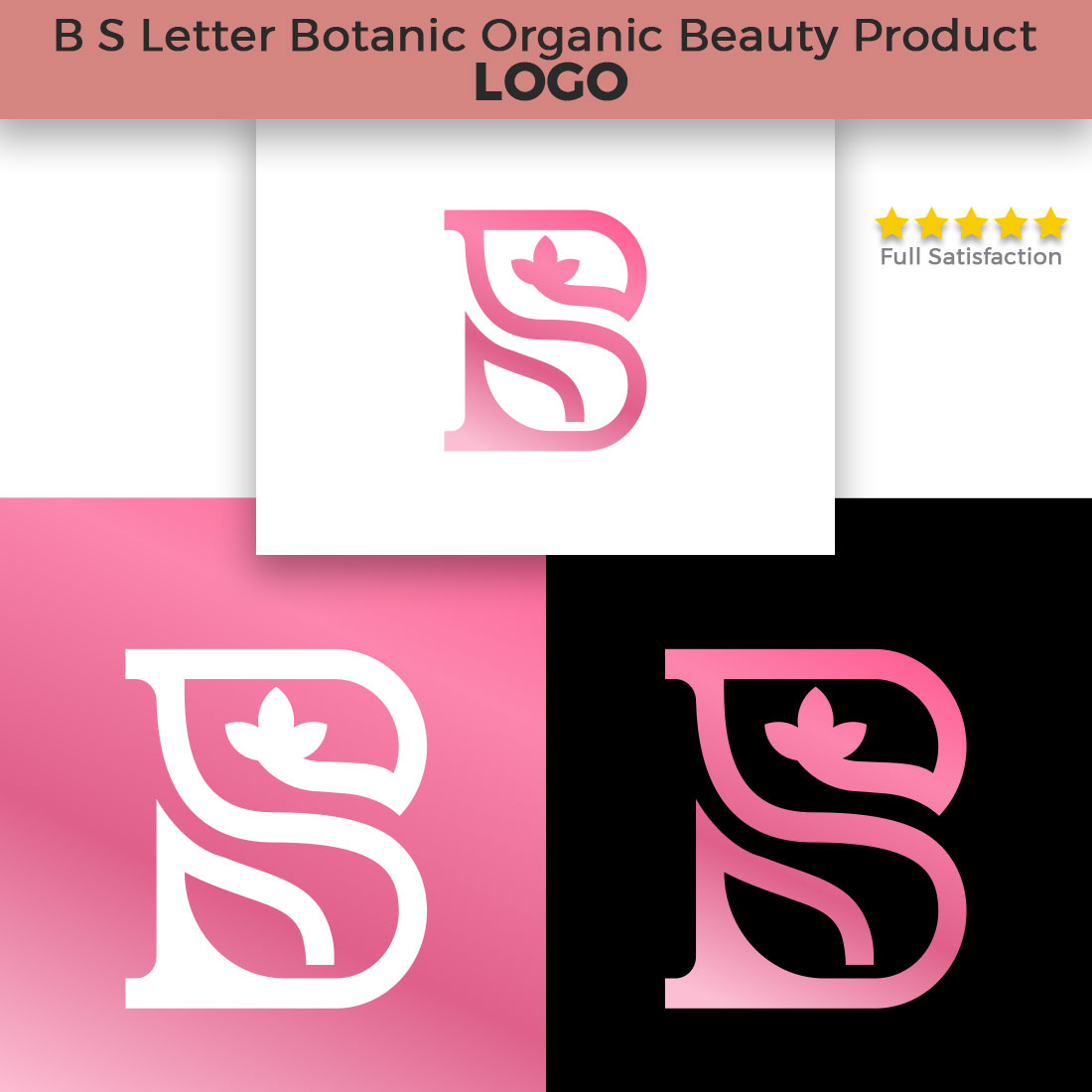 Botanic Leaf B S Letter Luxury Logo cover image.