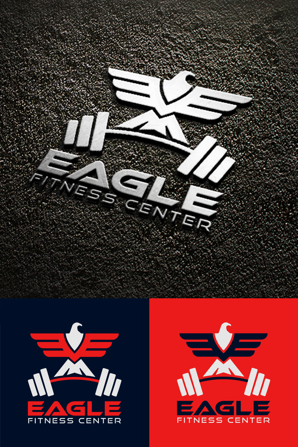 Eagle Gym Fitness Center Logo Design pinterest image.