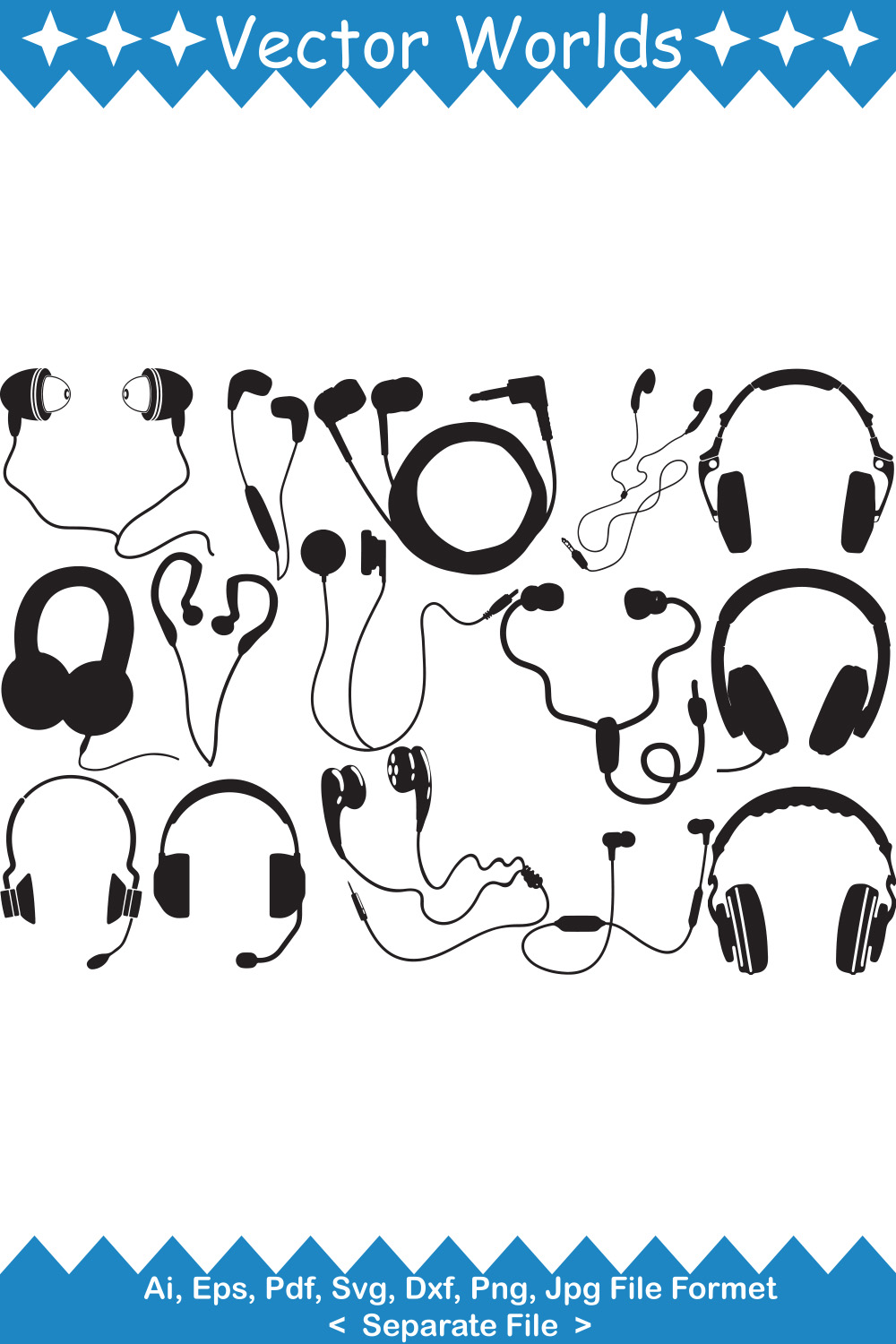 Collection of gorgeous images of earphones silhouettes
