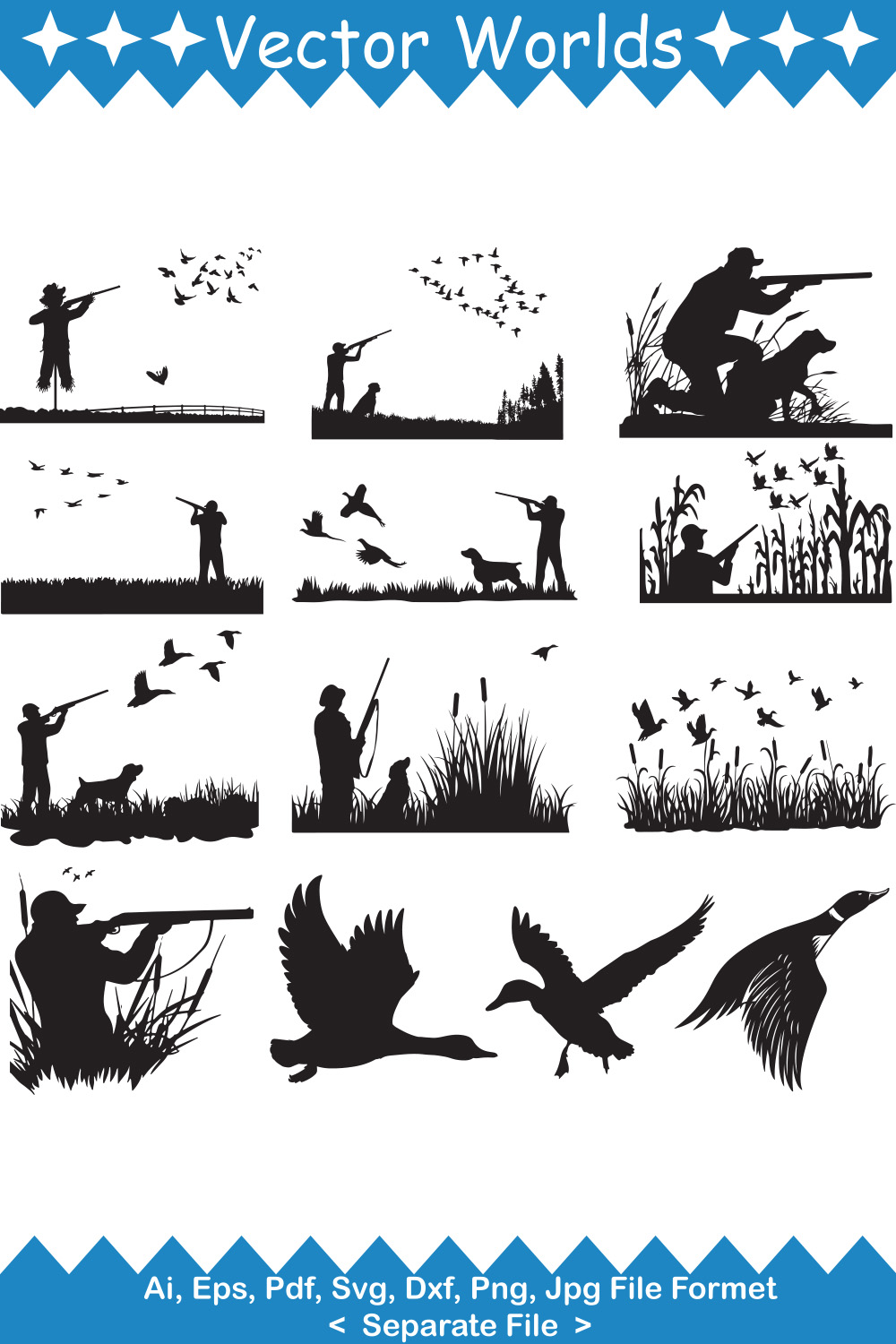Collection of gorgeous images of duck hunting silhouettes