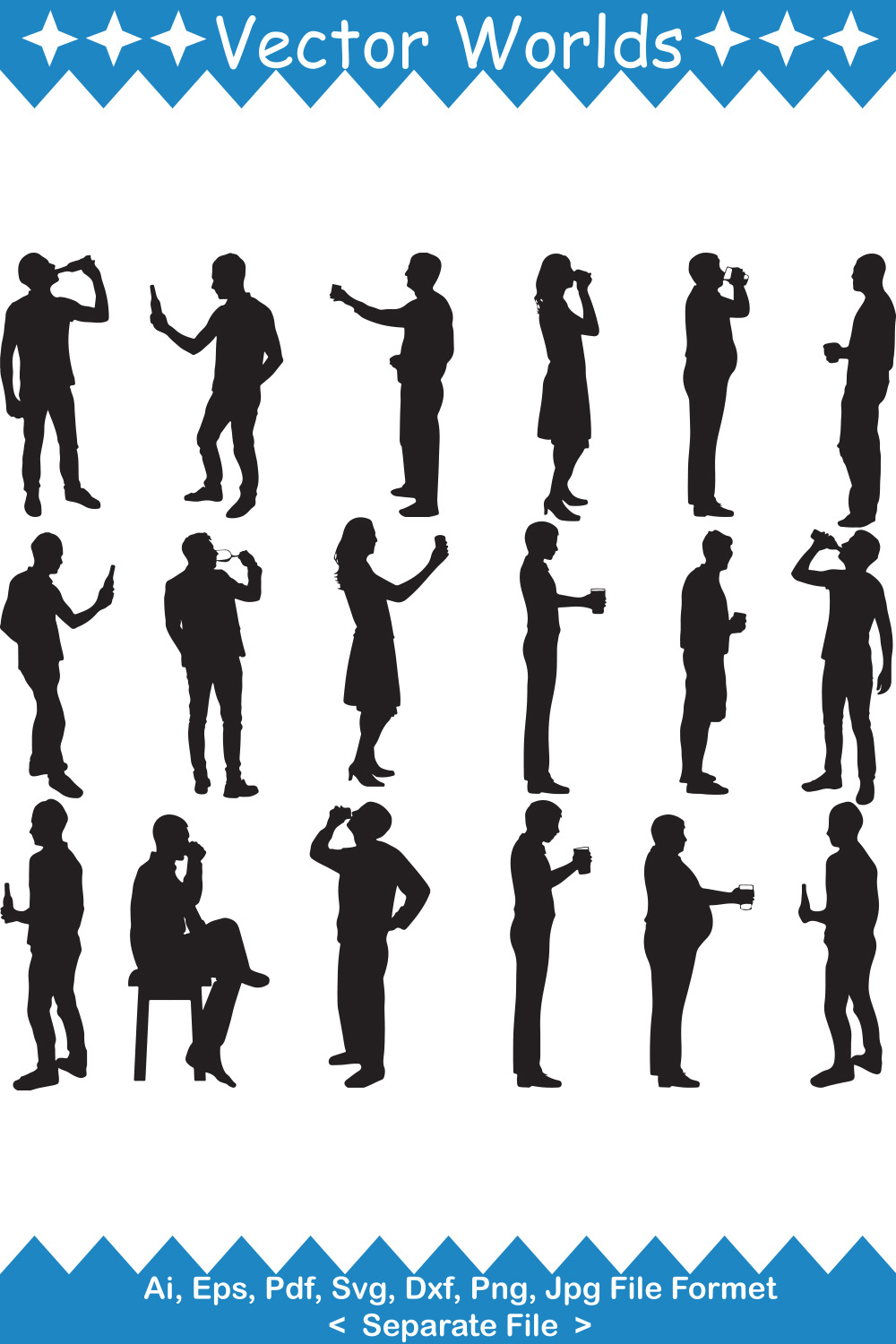 Collection of amazing drinking man silhouette images