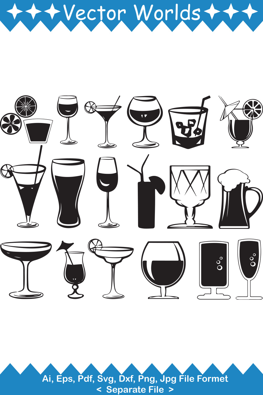 Collection of magnificent images of silhouettes of filled glasses