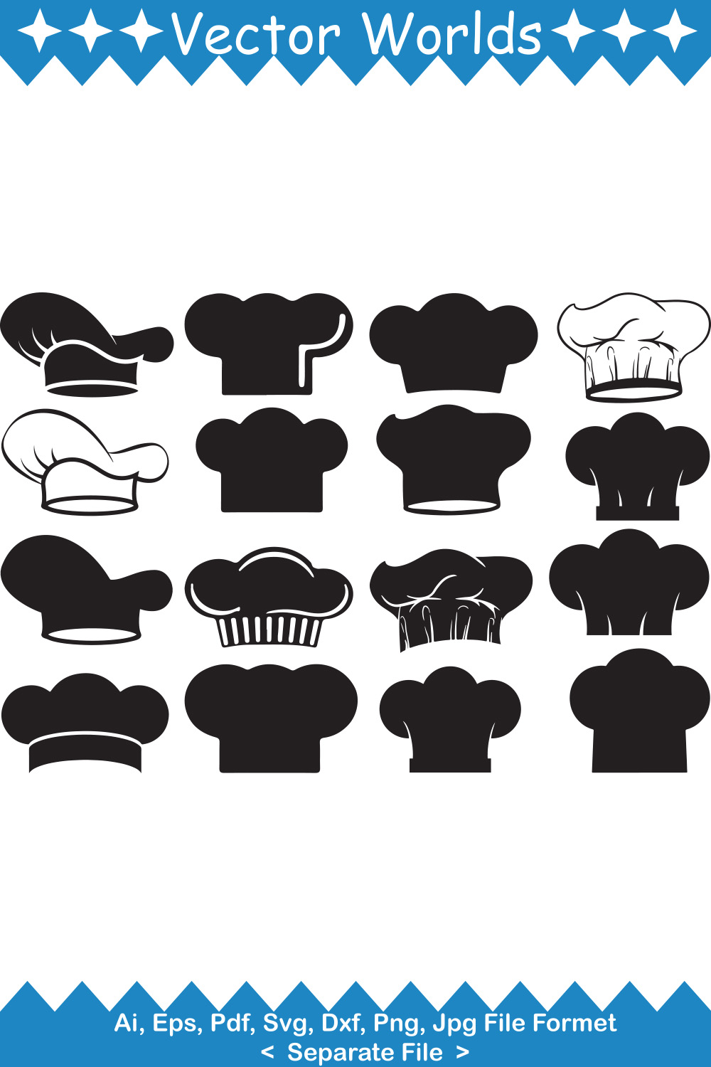 Set of charming vector image of chef's hats.