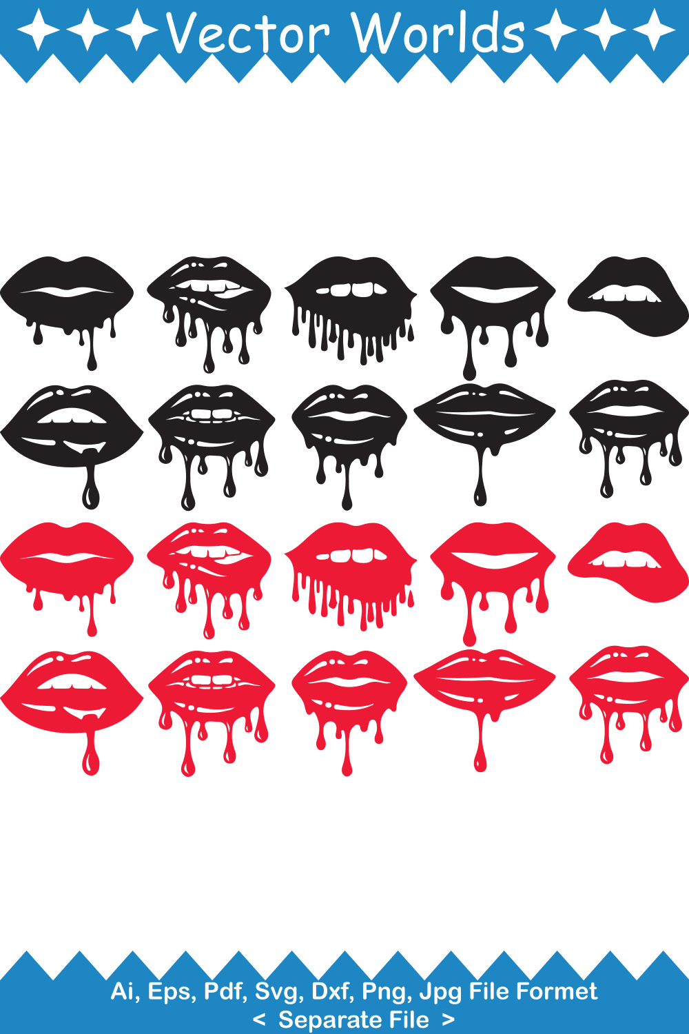 Collection of gorgeous images of silhouettes of dripping lips
