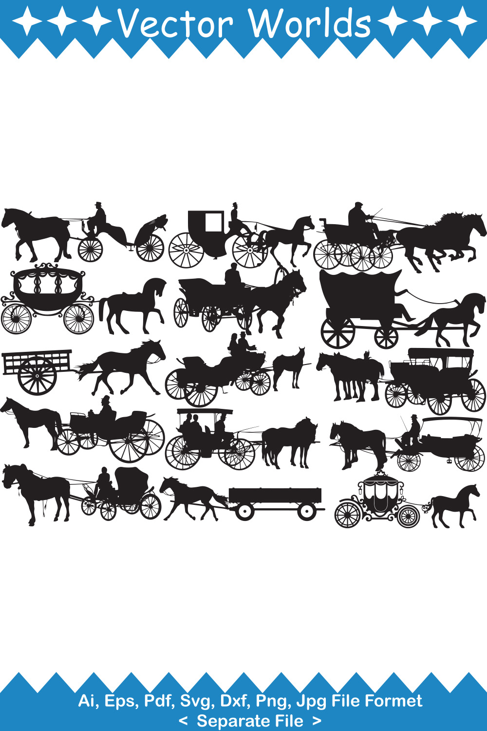 A selection of amazing vector images of carriages.