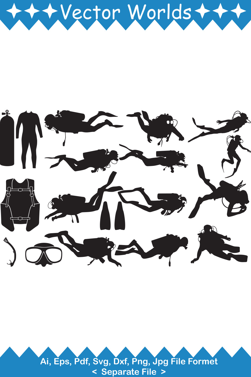 Collection of amazing images of diver silhouettes