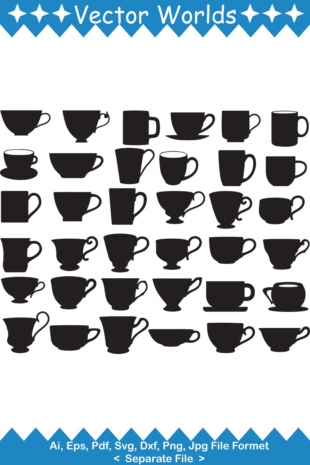 A selection of adorable images of cup silhouettes