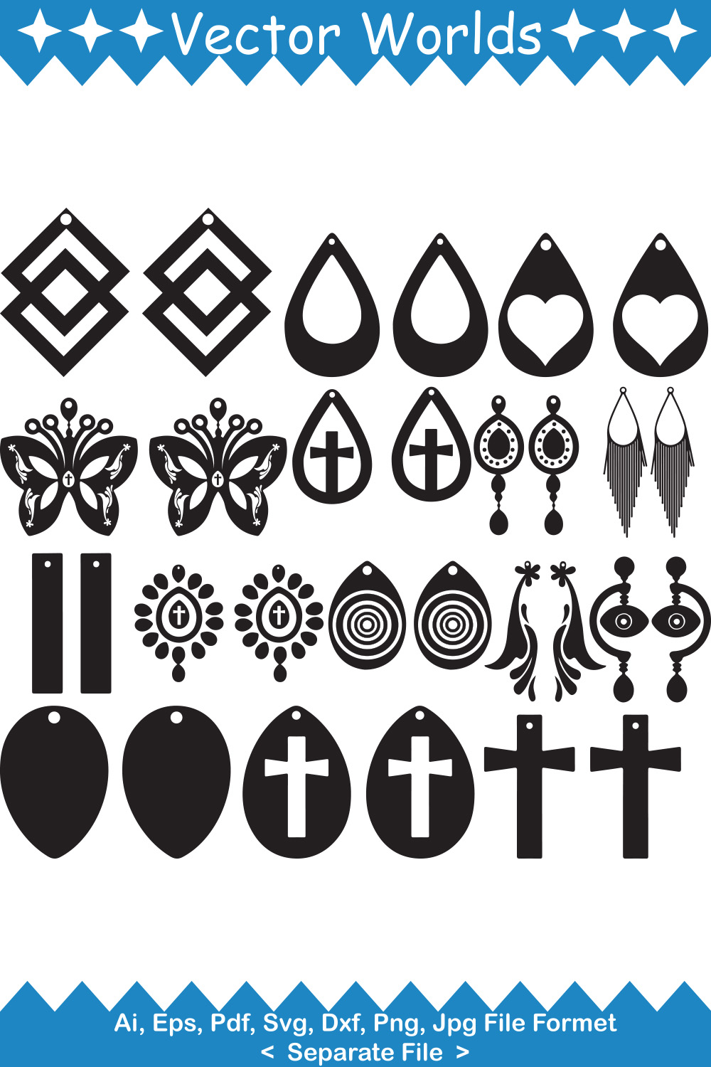 Collection of gorgeous images of silhouettes of earrings