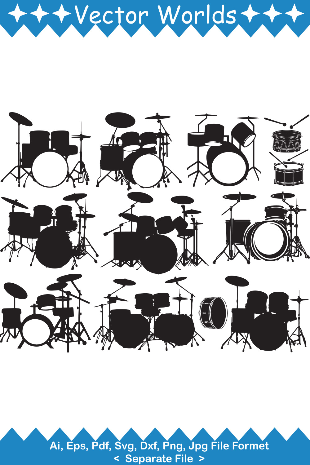 drum set silhouette png