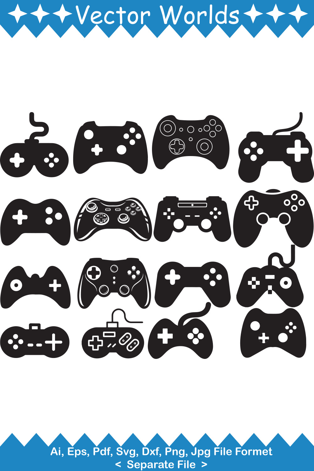 A collection of gorgeous images of game controller silhouettes