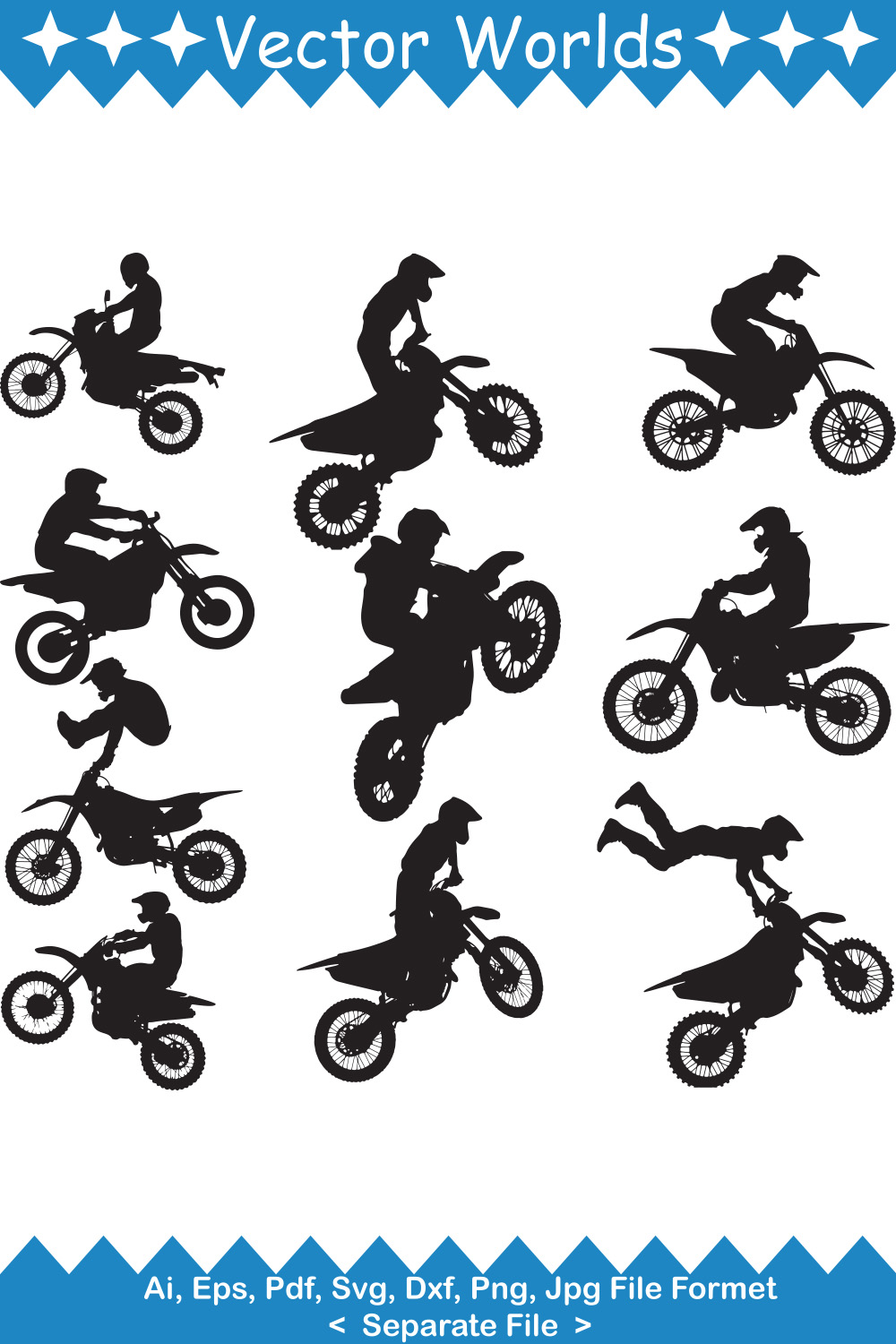 A selection of adorable images of Dirt Bikes silhouettes
