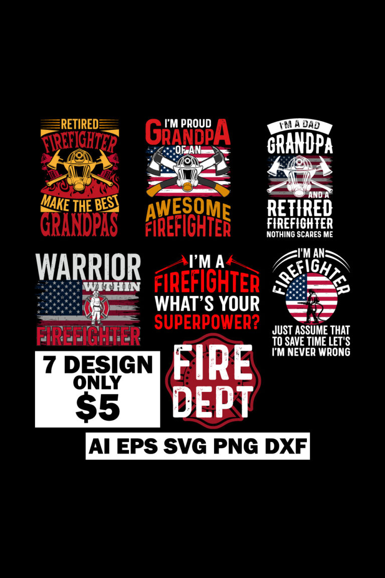 Firefighter T-Shirt Design SVG Bundle - MasterBundles