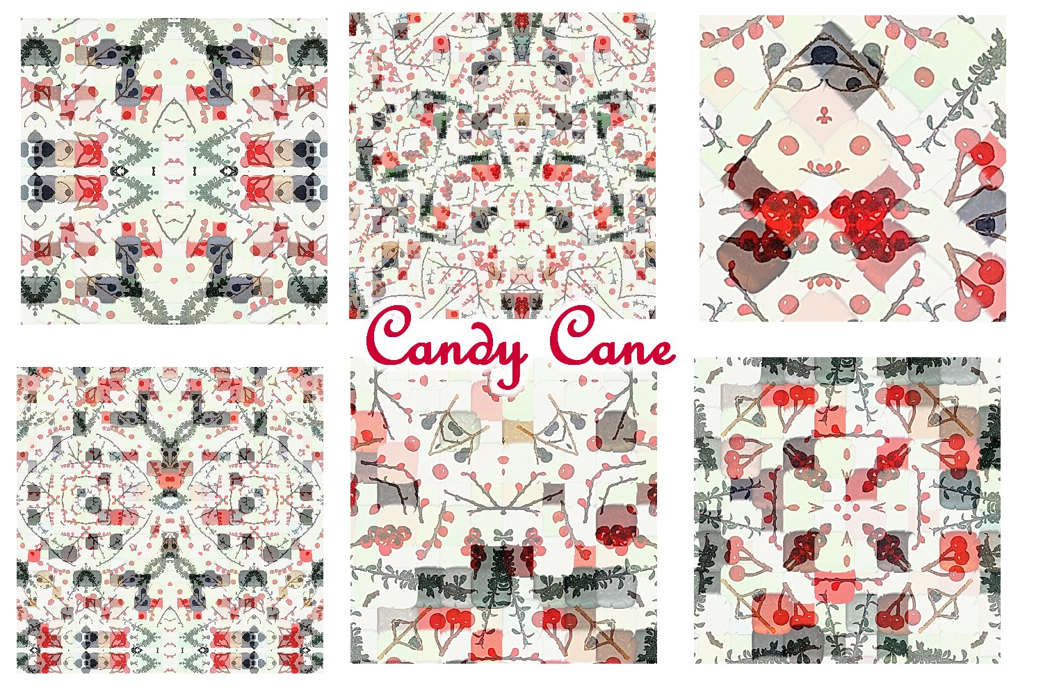 Watercolor Gingerbread Candy Cane Christmas Wrapping Paper