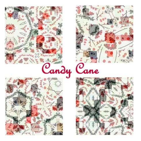 Candy Cane Watercolor Digital Paper Design cover image.