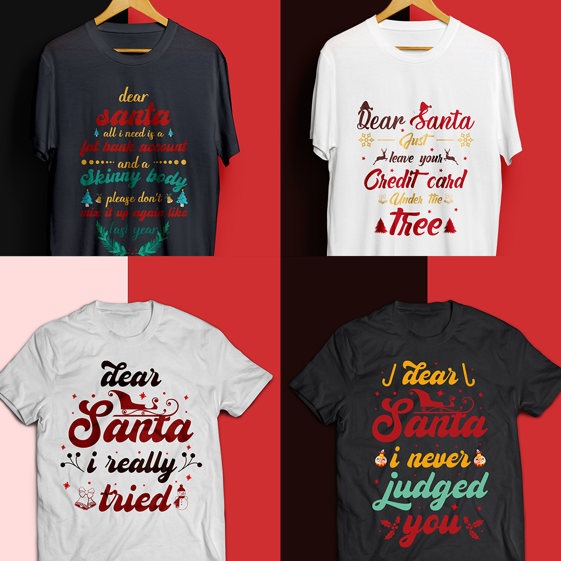 T-shirt Dear Santa Quotes Design Bundle cover image.