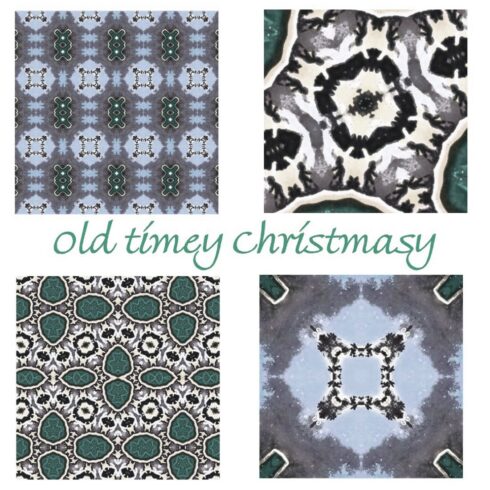 Old Timey Christmas Iced Watercolor Digital Paper cover image.
