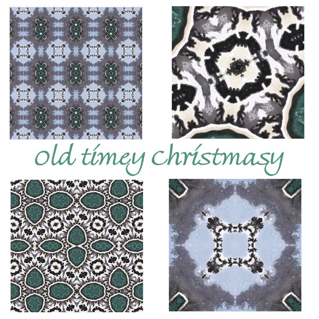 Old Timey Christmas Iced Watercolor Digital Paper cover image.