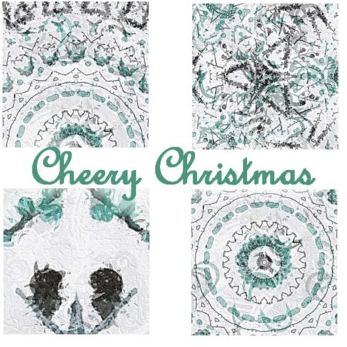Teal Cheery Christmas Digital Paper Design cover image.